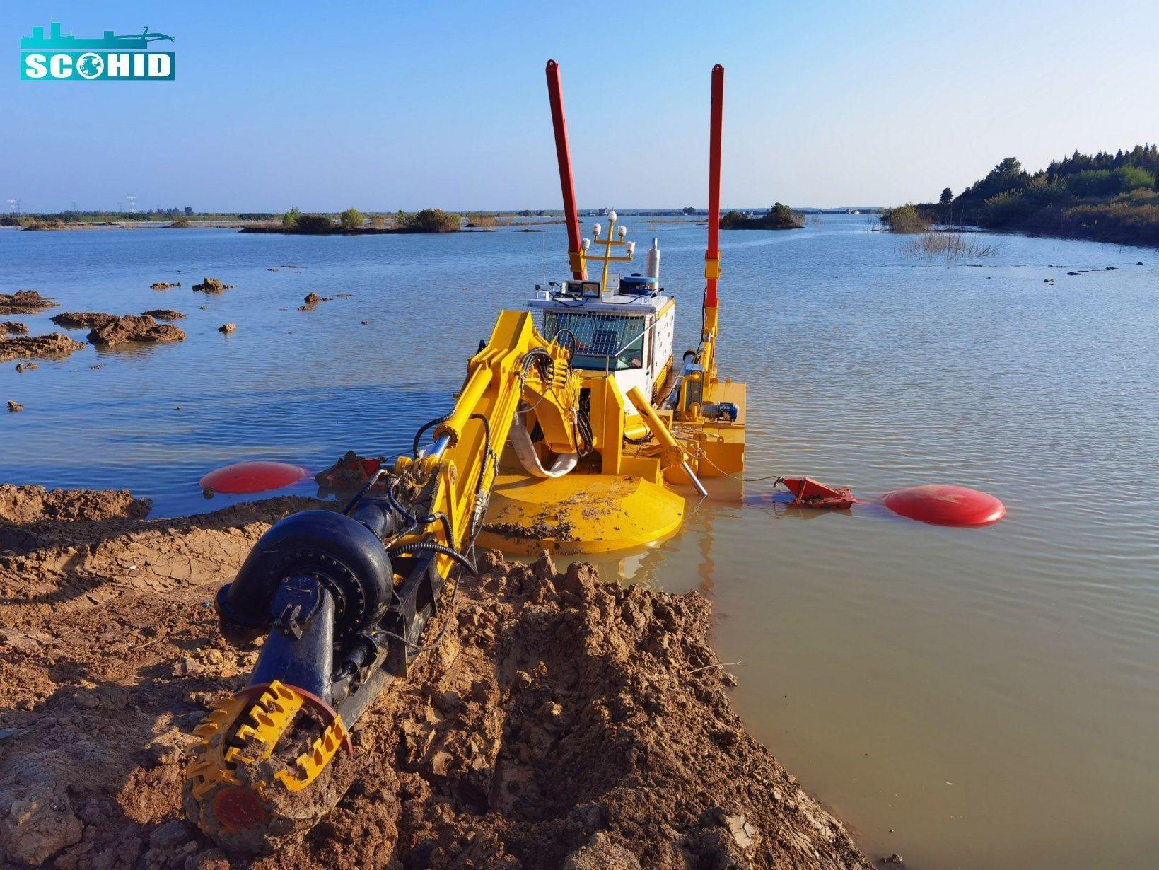 Solución inteligente de draga multipropósito anfibia para referencia de dragado de aguas poco profundas 