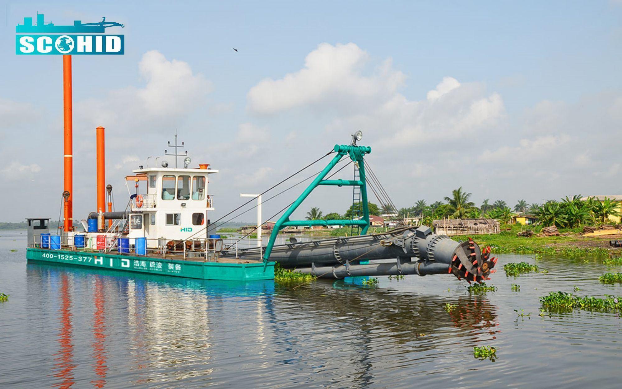 Draga de succión con cortador y capacidad de flujo de 3500m3/h para dragado de ríos