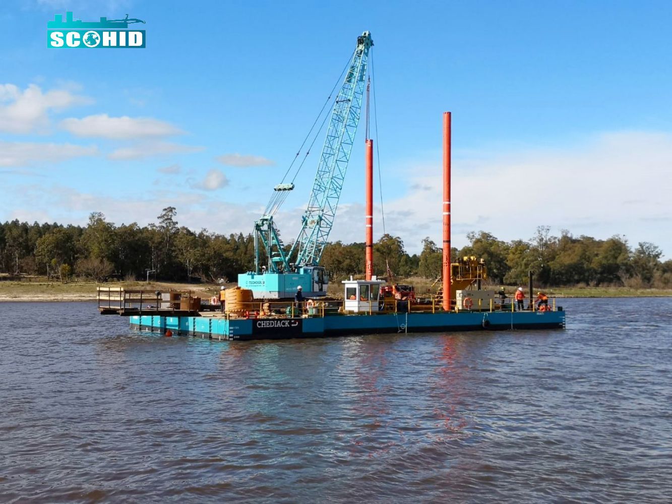 Nuevas marcas SCO HID Marine Crane Barcaza flotante Venta caliente en Uruguay