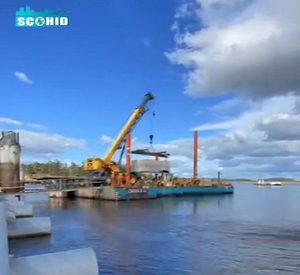 Uesd en el lago que transporta equipo pesado pontón flotante barcaza pontón modular con precio confiable