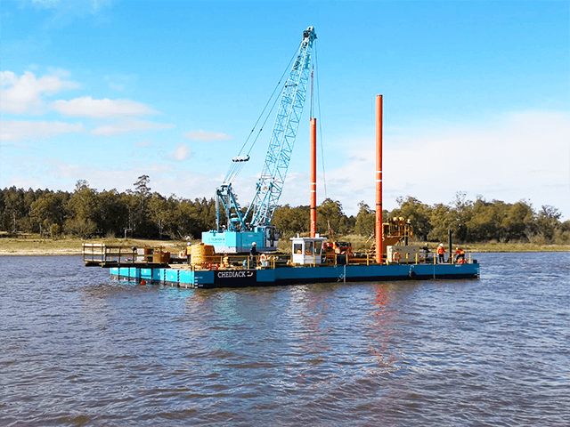 Barcazas de transporte logístico de equipo pesado autopropulsadas de 200t para río/lago 