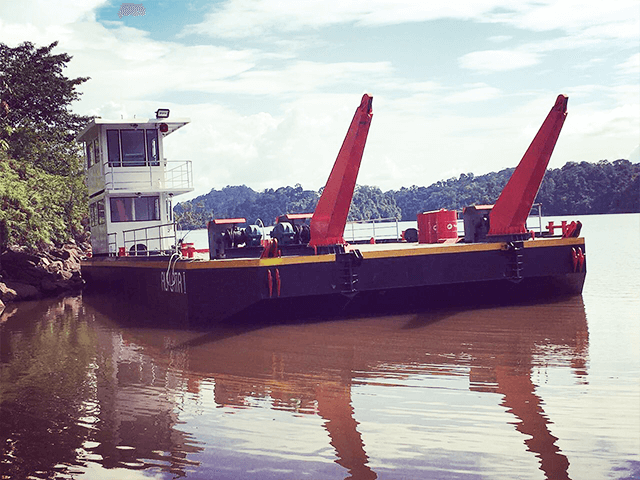 Barcazas de transporte logístico de equipo pesado autopropulsadas de 200t para río/lago 