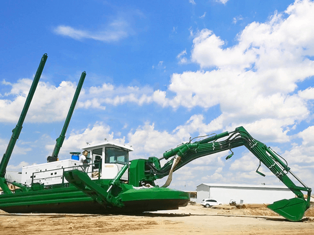 Draga anfibia de 800 m3/h de capacidad para el proyecto de dragado del río Lake Reservoir