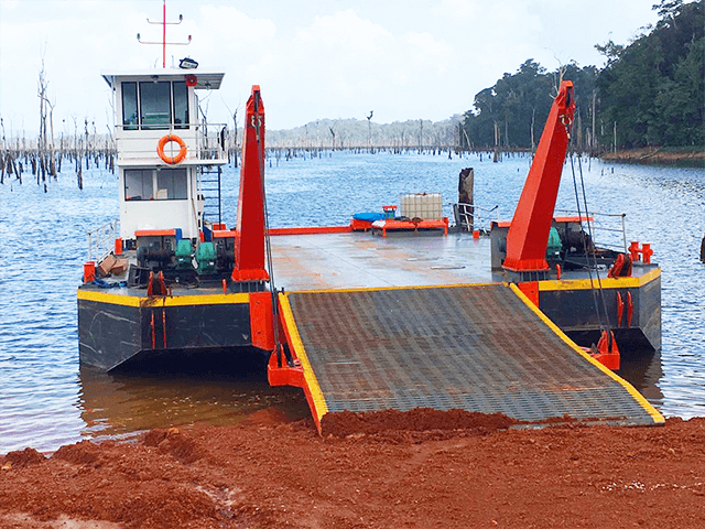 Barcazas de transporte logístico de equipo pesado autopropulsadas de 200t para río/lago 