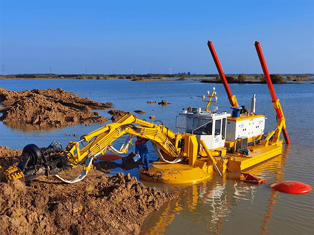 Draga multifunción anfibia con motor diésel hidráulico completo a la venta